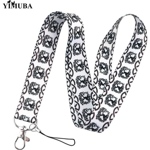 Viking Tree Of Life Pattern Lanyards Keychain Black & White Nordic Trinity Celtics Knot Neck Straps Hang Rope Boys Children Gift