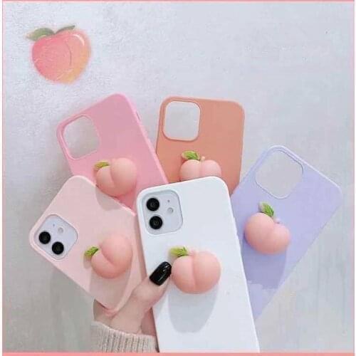 3D Peach Stress Reliever Soft Phone Case For Huawei P20 P30 P40 P9 Lite 2017 TPU Cover Y9S Y9A Y5P Y6P Y7 Y6 Y9 P Smart 2019