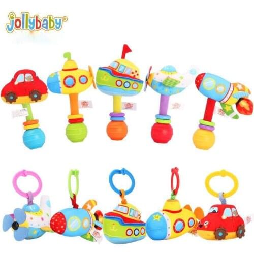Baby Rattles Vehicle Toys Newborn 0-36 Months Old Hand Grasp Soft Infant Best Gift for Sensory Toddler Jollybaby