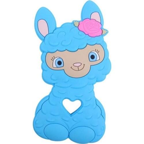 Baby Silicone Alpaca Teether Strengthen Chewing Animal Shape Teethers BPA Free Kids Dental Care Chewable Toys