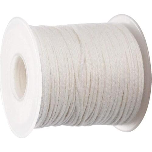 1 Roll 200 Feet 61M White Candle Wick Cotton Candle Woven Wick For Candle DIY And Candle Making