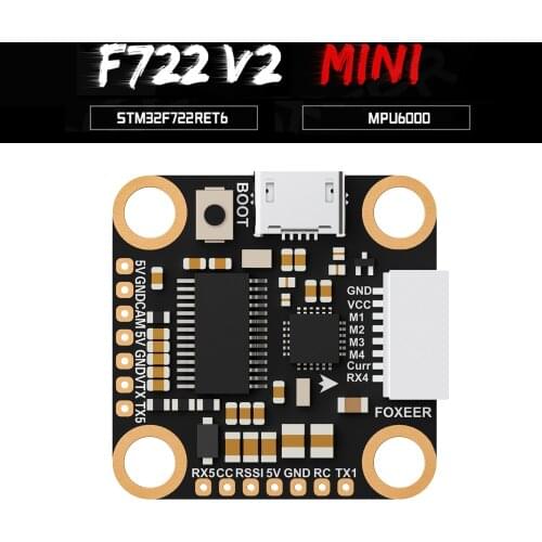 Foxeer F722 V2 Mini MPU6000 3-6S Dual BEC OSD Micro USB Flight Control for RC Drone FPV Racing Freestyle Foxeer Cameras Nazgul5