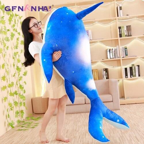 1pc 80/100cm Giant Whale Plush toy Unicorn Squid Plush Pillow Ocean Animal Dolls Stuffed toys for Children Boys Birthday Gift