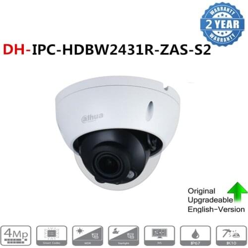 Dahua 4mp IP Camera IPC-HDBW2431R-ZAS-S2 H.265 IR Lite IR Fixed-focal Support Motion detection Audio and POE Security Camera