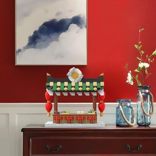 Chinese Food Stnad Street City Street View Model Blocks DIY Toys Assembling Bricks 36963 Childrens Gift