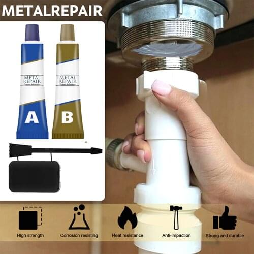 Metal Repair Glue with A and B Types Heat Resistant Long Lasting Fast Drying Durable Long Lasting for Metal Plastic JDH88