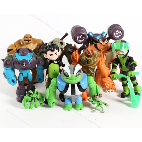 6/9/11pcs Set Ben 10 Omnitrix Toy Grey Matter Heatblast Humongousaur Rath 12cm PVC Action Figures Kids Toys for Children Gifts
