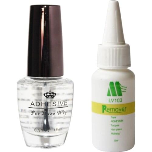 Wholesale stock lace wig glue adhesive glue for wig mens toupee glue and LV103 remover for lace wig glue