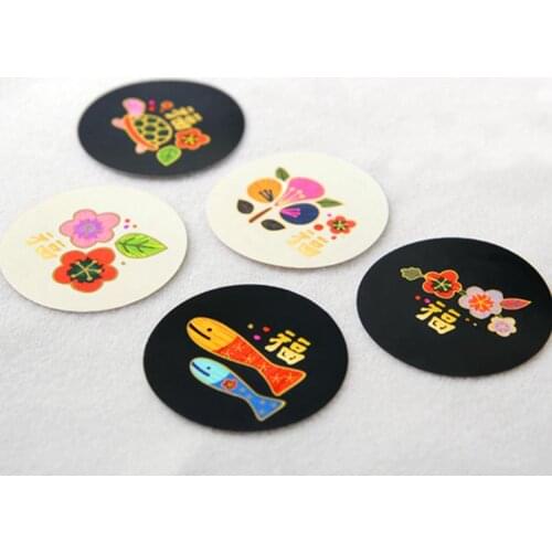 300pcs/lot 4cm Chinese style "Fu"sealing label Adhesive Kraft Baking Seal Sticker gift stickers students' Funny DIY Work