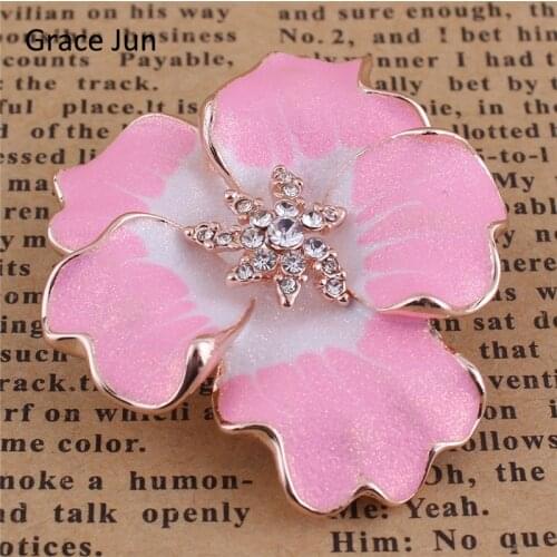 New Arrival Peony Flower Brooches for Women Alloy Material Enamel Brooch Pin Fine Jewelry Rhinestone rhinestone Brooches and pin
