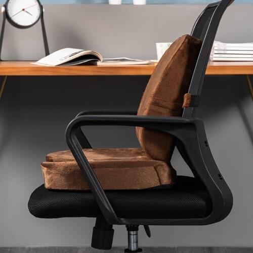 Seat Cushion 2 In 1 Waist Support Back Cushion Slow Rebound Waist Cushion Combination Set Increased Beautiful Buttocks Cushion