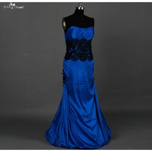 RSE681 Mermaid Black And Royal Blue Mother Of The Bride Dresses