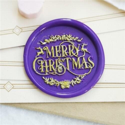 Merry Christmas Happy Nes Year wax seal stamp decoration stamp christmas greeting birthday wedding invitation stamp metal head