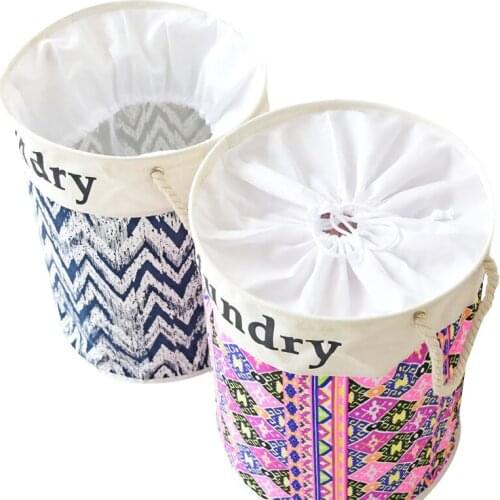 Foldable Cotton Washing Clothes ZAKAKA Style Folding Storage Basket Bag Waterproof Instoragebarrels Laundry Hamper