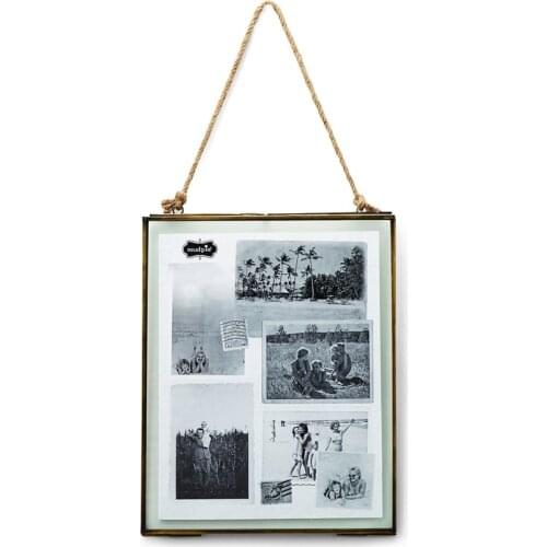 Glass Metal Hanging Frame Photo Picture Frames for Desk Wall Home Decor Office Shop Ornament
