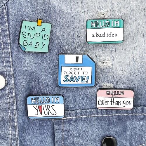 Funny Dialogue Enamel Pins Custom Humor Brooches Bag Clothes Lapel Pin Label Button Badge Cartoon Jewelry Gift Friends