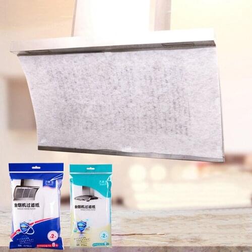 2Pcs Home Range Hood Anti-Oil Filter Oil Stickers Oil Absorption Paper Fume Paper Hood Oil Filter Kitchen Filter Tools