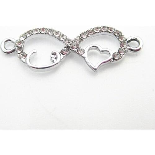 20pcs/lot Crystal Infinity Charm Dangle Charms DIY Bracelets Hanging Floating Charms Jewelry Accessories