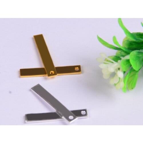 20 pieces of 3.5 * 22mm copper blank rectangular necklace pendant necklace DIY jewelry accessories