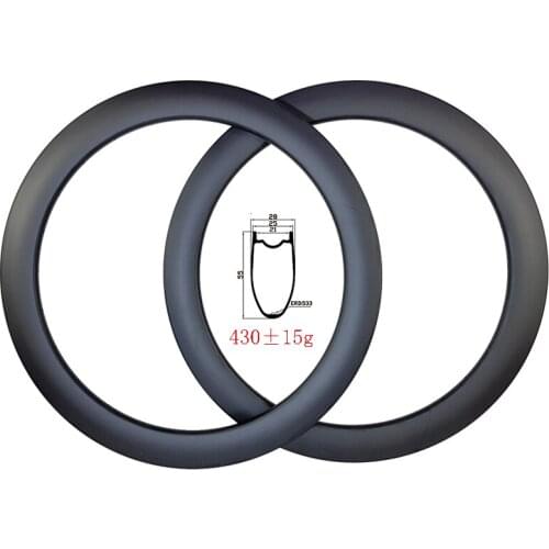 430g 700C 55mmx25mm Hookless Tubeless disc brake carbon rims UD 3K 12K matte glossy 18H 20H 24H 28H 32H gravel road bike wheels