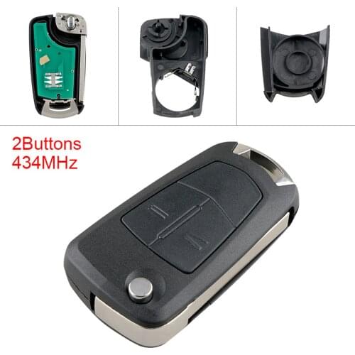 433MHz 2 Buttons Remote Car Key Fob PCF7941 Chip Keyless Entry Uncut Flip Transmitter for Opel (Vauxhall) Corsa D 2007-2012
