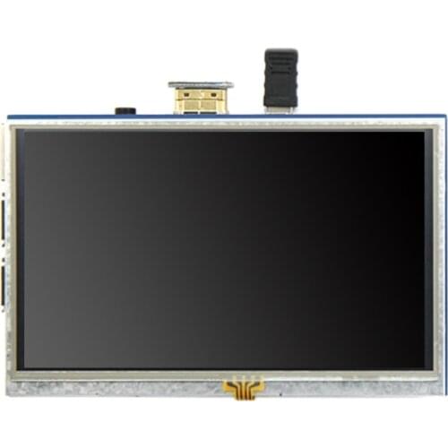 5 Inch 800X480 LCD Monitor Resistive Contact Screen for Raspberry Pi 3B+/4B Touchscreen USB Interface