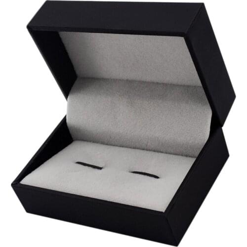 5Pcs Black Velvet Interior Cufflinks Cuff Links Storage Box Jewelry Holder