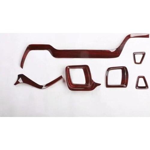 For Volvo XC60 2018 6PCS Wood ABS Chrome Car Air Conditioner Vent Outlet & Dashboard Console Cover Trim Moldings Car Styling