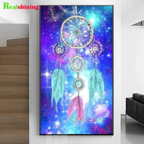Diamond Painting,Dream Catcher Feather,Diamond Art Square Round Embroidery Mosaic Pattern Rhinestone Gift Wall Decoration N1837