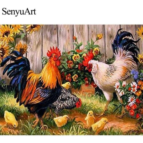 Diamond Painting Full Round Embroidery Picture Mosaic Art Accessories Animal Chicken Cock Paiting Cross Stitch Kits Home Decor