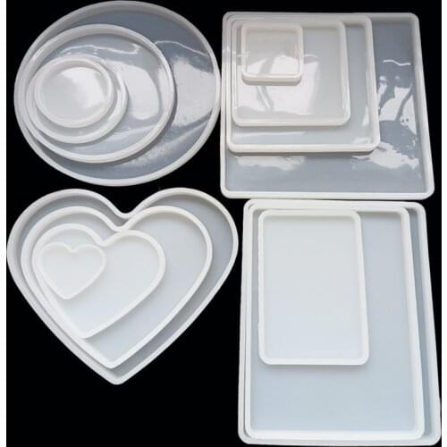 Large Size Coaster Cup Mad Mold DIY Storage Tray Homemade Silicone Mold Decoration Craft Crystal Epoxy Clay Mold Various Sizes
