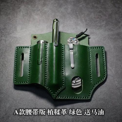EDC Hand Made First Top Layer Cowhide Vegetable Tanned Leather Waist Sheath Holster Cover Portable Storage Multifunction Tools