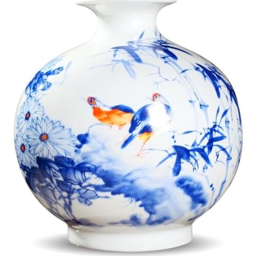 Flower decoration ceramic Pomegranate Vase Decoration living room flower arrangement Jingdezhen ceramics office household