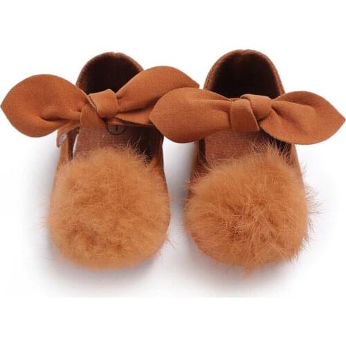 Baby Shoes Spring Fashion Hair Ball Bow Baby Girl Shoes Newborn Cotton First Walkers Hair Ball Cute Princess Shoes Autumn