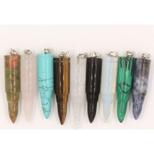 Druzy 1pcs natural stone silver color bullet shape malachite opal quartz crystal charms healing necklace pendants