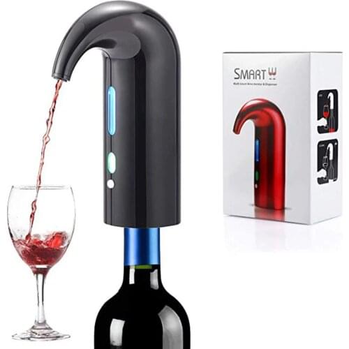 Electric Wine Aerator Portable Pourer Instant Wine Decanter Dispenser Pump One-Touch Automatic USB Rechargeable