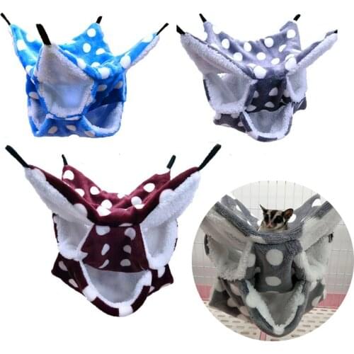 Pet Hammock Three-layer Plush Soft Winter Warm Hanging Nest Sleeping Bed Small Pets Hamster Squirrel Chinchilla Ferrets House