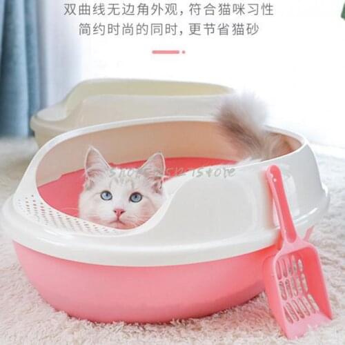 Cat Litter Basin Double Deck Cat Toilet Pine Splash Proof Small Medium Large Semi Enclosed Three Storey Cat Litter Basin