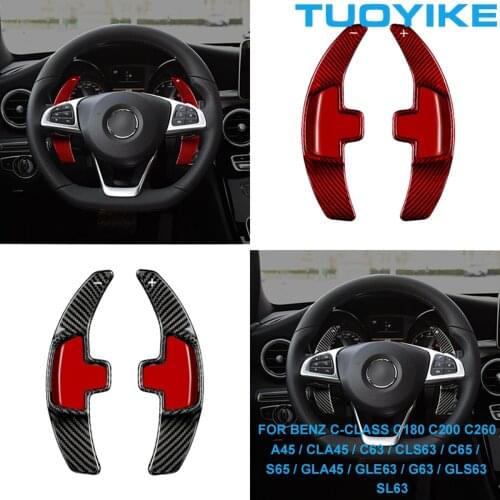 Forged Carbon Fiber Steering Wheel Paddle Shifter Auxiliary ForMercedes-BENZ W205 C-Class C180 C200 A45 CLA45 C63 CLS63 GLA45