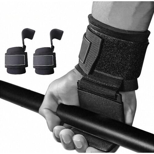 Fitness Weight Lifting Hooks Hand-Bar Wrist Straps Heavy Duty Pull-ups Power Lifting Gloves for Weight Training Workout Hook