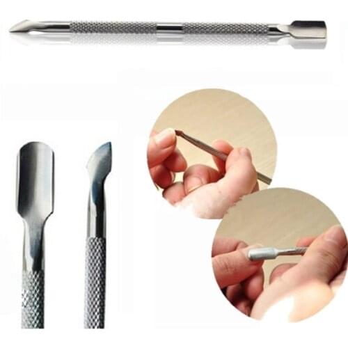 Manicure Pedicure Care Stainless Steel Nail File Cuticle Spoon Pusher Dead Skin Remover Trimmer Cleaner Tool