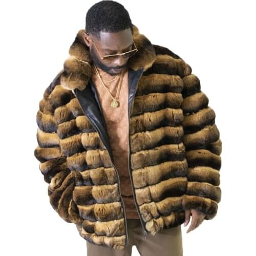 Fur Coat Men Natural Fur Jackets Winter Rex Rabbit Fur Coats Winter Warm Fashion Overcoat Plus Size Custom