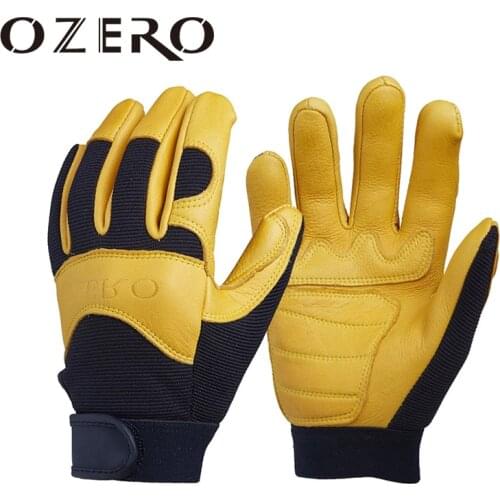 OZERO Motorcycle Gloves Leather Genuine Deerskin Motocross Motorbike Biker Racing Car Riding Moto Gloves Men Women 8001