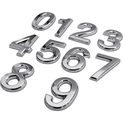 1pcs Plated Home Decor Address Scutcheon Digits Hotel Door Sticker Plate Sign House Number Plaque 5cm Silver Modern Decor