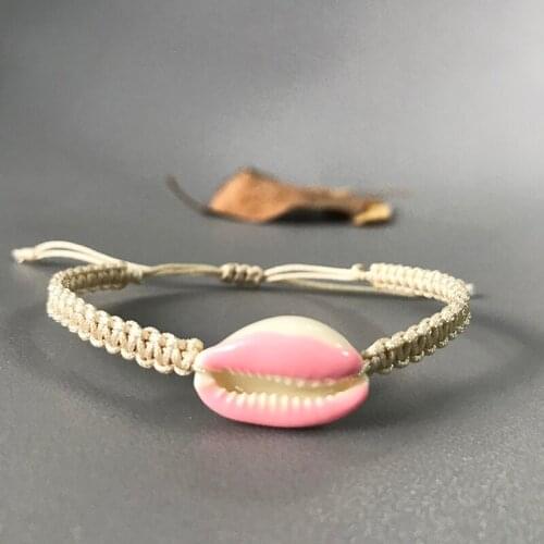 2020 new boho shell bracelet hand-woven men women fashion accessories summer beach travel rope braiding couple bangles jewelry