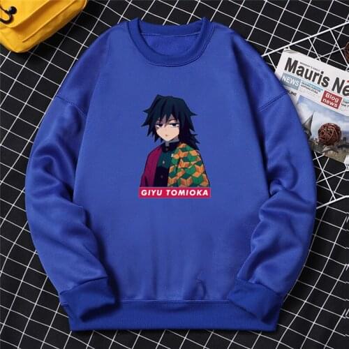 New Arrival Demon Slayer Women Hoodies Fun Manga Kimetsu No Yaiba Pullovers Fashion Cartoon Tomioka Giyuu Graphic Winter Hoodies