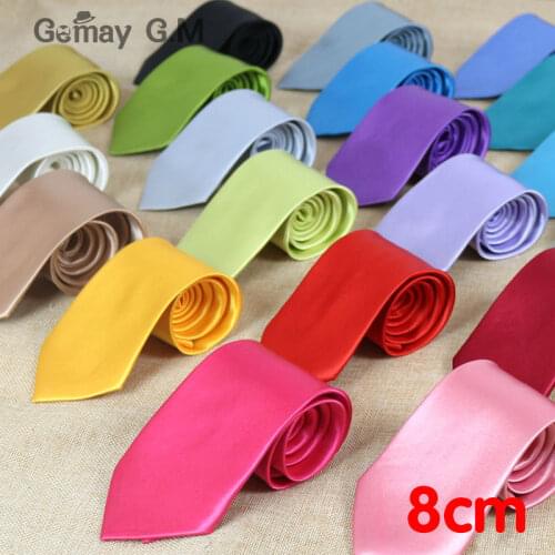 New Men ties Solid 8cm Neckties for Man 31 colors Brand Male casual ties for wedding free shipping