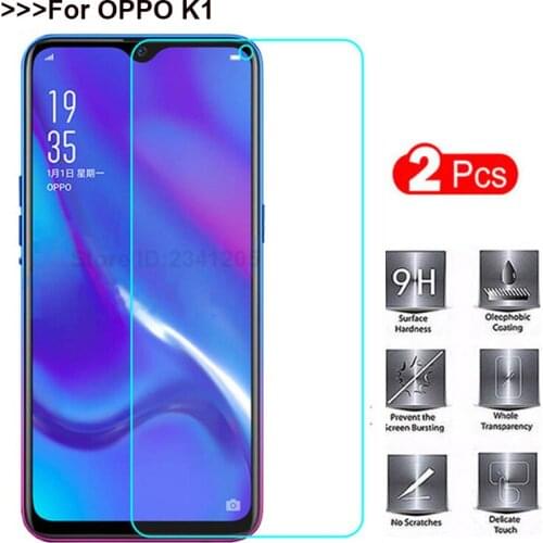 OPPO K1 Tempered Glass OPPO K1 Screen Protector 100% Good Quality 9H Screen cover Accessories for OPPOK1 (Not 100% Covered) 6.4