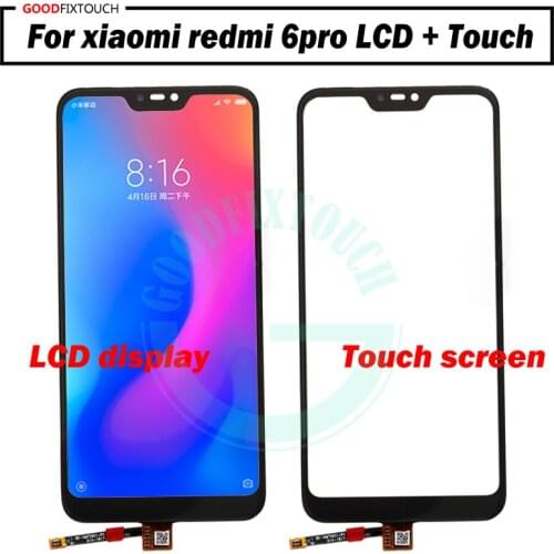 Original LCD Display for Xiaomi Mi A2 Lite/ Redmi 6 Pro LCD Display Screen Touch + Frame Assembly LCD Touch Screen Repair Parts