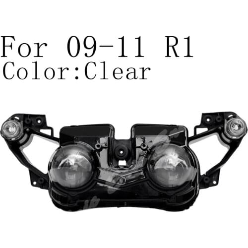 Motorcycle Front Headlight Lamp Assembly For Yamaha YZF-R1 2009 2010 2011 Clear Lens